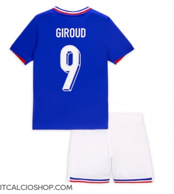 Francia Olivier Giroud #9 Prima Maglia Bambino Europei 2024 Manica Corta (+ Pantaloni corti)
